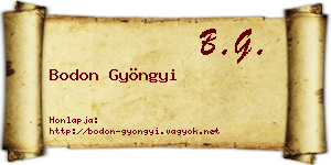 Bodon Gyöngyi névjegykártya