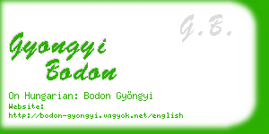 gyongyi bodon business card