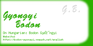 gyongyi bodon business card